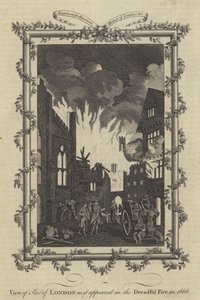 View of Part of London as it appeared in the Dreadful Fire in 1666 by English School